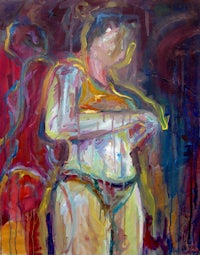 a painting of a woman in a bikini