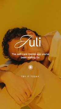 a man is laying on a yellow background with the words flii