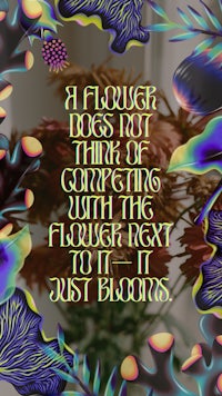 a psychedelic poster with a quote on it